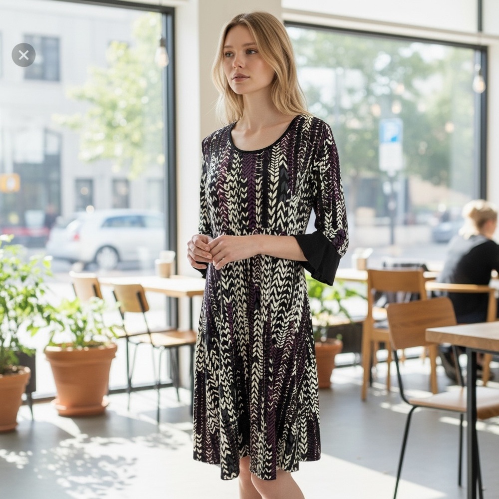Suzie in the City 3/4 Sleeve Maxi Dress